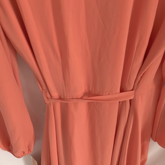 GB: Peach Ruffle Wrap Dress- Midi- High/low- XL - Picture 14 of 16